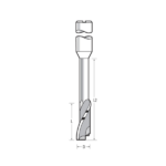Spiral single flute with upward shear angle and relieved neck for use on Aluminium and uPVC HSSE - 4 - 16-45 - 90 - 8 - 1 - hsse - 12000