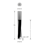 Dowel Drills 58mm O/All with 45 Deg chamfer on tip ends with 8mm shank + flat TCT - 12 - 38 - 58 - 8 - 2 - tct - right-hand - 6000