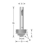 Panel Moulding TCT - 19-7 - 1607 - 11 - 44 - 2-5 - 6 - 2 - plunging - tct - right-hand - 24000