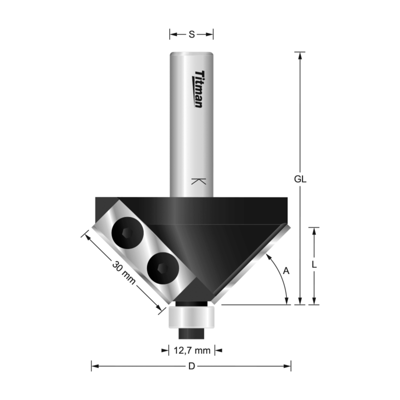 Bevel and Chamfer Bearing Guided Replacement TC Tip Titman Tools
